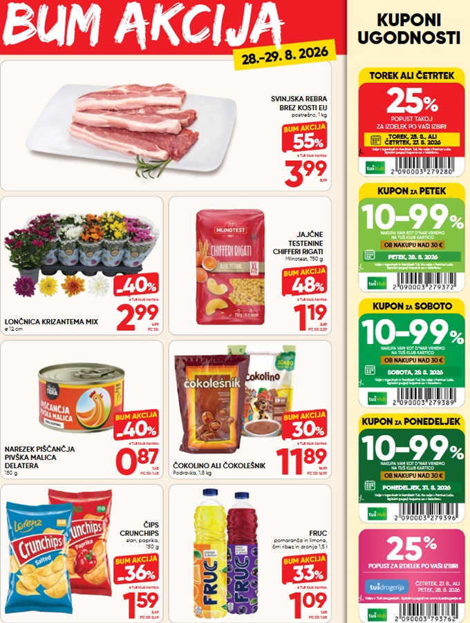 Tuš vikend BUM akcija do 29.8.