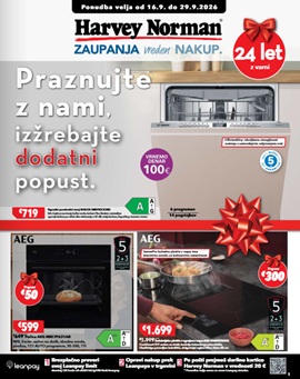 Harvey Norman katalog Praznujte z nami, izržebajte dodatni popust