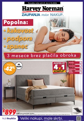 Harvey Norman katalog Popolna kakvost vzmetnic