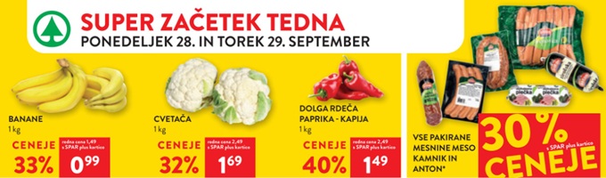 Spar in Interspar akcija za začetek tedna do 29.9.