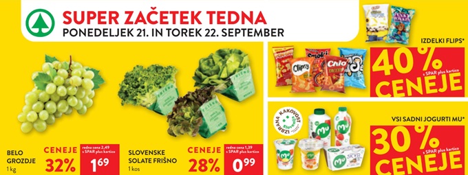 Spar in Interspar akcija za začetek tedna do 22.9.