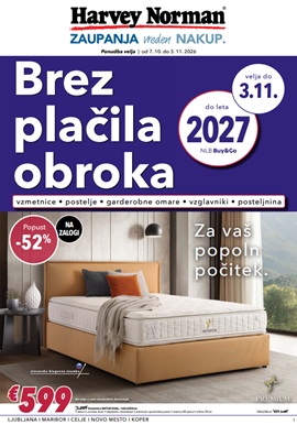 Harvey Norman katalog Spalnice brez plačila obroka