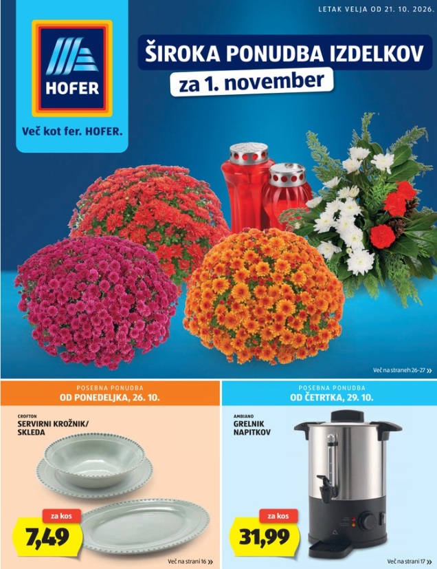 Hofer katalog od 21.10.
