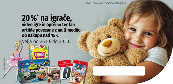 Muller akcija – 20 % popusta na igrače, video igre, gaming opremo