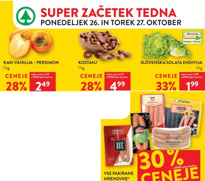 Spar in Interspar akcija za začetek tedna do 27.10.